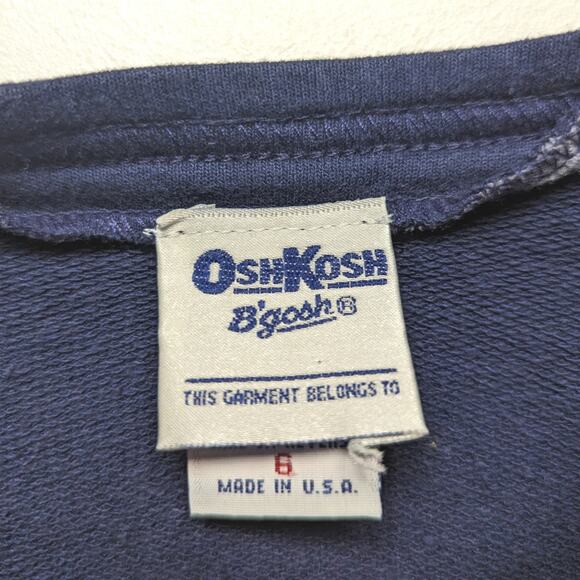 Vintage Oshkosh Bgosh Cardigan Girls Size 6 Navy Heart - Picture 5 of 6